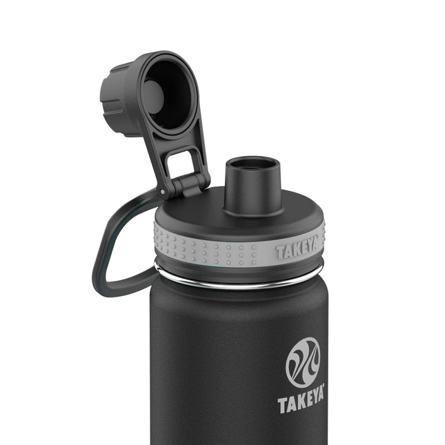 Bouteille d'eau Takeya Originals en acier inoxydable isolée sous vide, 0,5 litre / 18 onces, noire