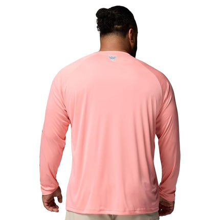 Columbia Mens PFG Terminal Tackle Long Sleeve Shirt, Sorbet/Metal Logo, Medium