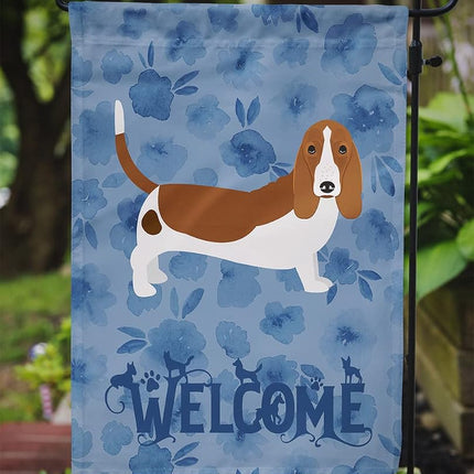 Caroline's Treasures CK6060GF Basset Hound Welcome Flag Garden Size, Small, Multicolor