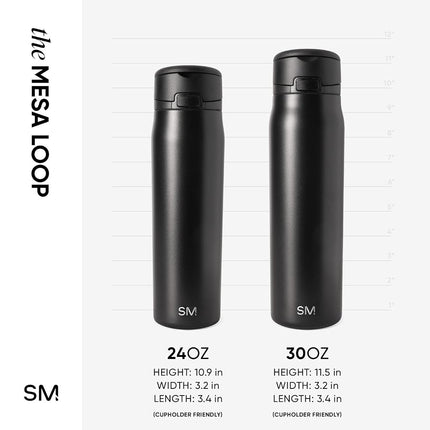 Simple Modern Mesa Loop Water Bottle with Covered Straw and Handle | 24oz Cup Holder Friendly Insulated Stainless Steel Bottles for Travel, Sports and School | Dreamscape