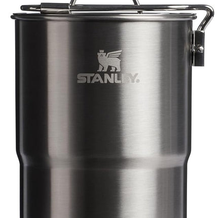 Stanley Wildfare Go 4-Piece Stainless Steel Two Cup Cook Set | 32 oz Pot and Lid with Fold & Lock Handle | 2 Stacking Cups | Camping Essentials for Your Camp Kitchen | BPA-Free | Shale + Charcoal