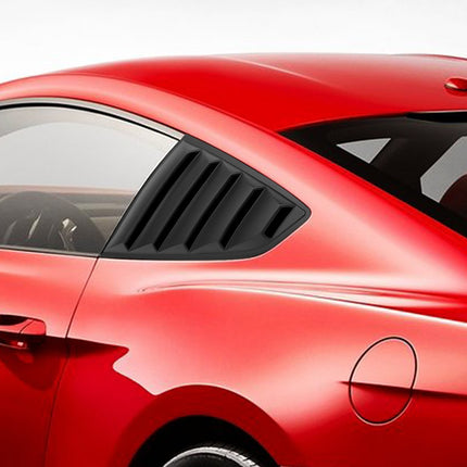 DNA MOTORING ZTL-Y-0003 Pair Rear Quarter Side Window Louver (15-18 Ford Mustang Coupe), 1 Pack,Black