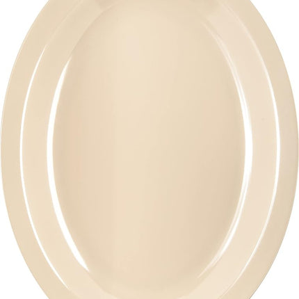 Carlisle FoodService Products Kingline Plastic Oval Platter Oval Tray for Home and Restaurant, Melamine, 12 x 9 Inches, Tan, (Pack of 12)