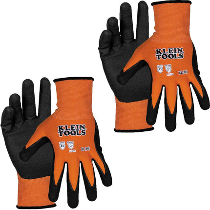 Klein Tools 60582 Work Gloves, Knit Dipped Cut Res