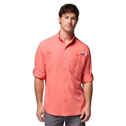 Columbia Men's PFG Tamiami II UPF 40 Long Sleeve Fishing Shirt, Melonade, 3X