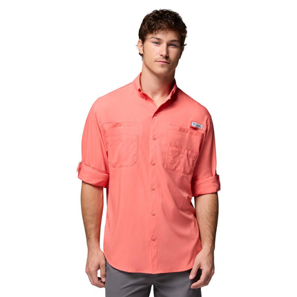 Columbia Mens PFG Tamiami Long Sleeve Fishing Shirt, Melonade, 2X Tall