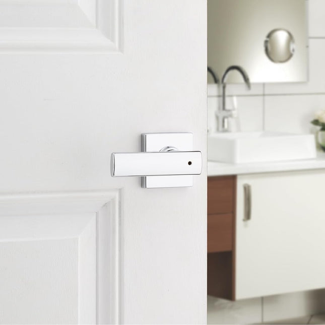 Kwikset Breton Privacy Door Lever for Bed and Bathroom Doors in Polished Chrome
