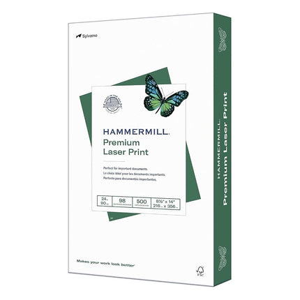 Hammermill Printer Paper, papier pour imprimante laser de qualité supérieure, 24 lb, 8,5 x 14 - 1 rame (500 feuilles) - 98 de blancheur, fabriqué aux États-Unis, 104612