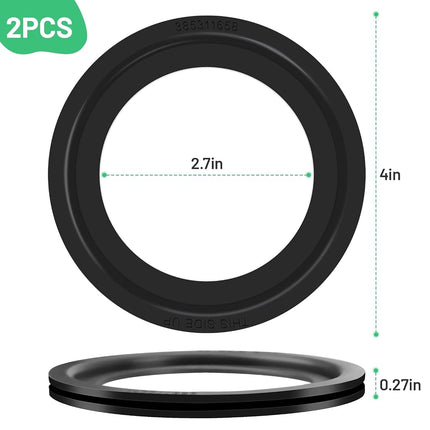 RV Toilet Seal Fit for dometic Toilet Seal | 2pcs RV Toilet Gasket Replacement | Camper Toilet Flush Ball Seal Kit for Dometic 300 310 320 Toilet Parts 385311658 | Premium Rubber NO MORE LEAKS - Black