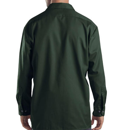 Dickies Men's Long Sleeve Work Shirt, Green, XXL