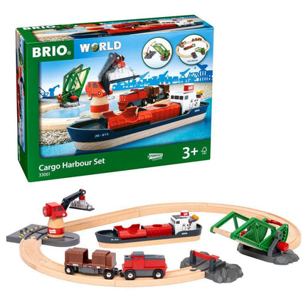 BRIO World Railway Harbour Cargo Set for Kids Age 