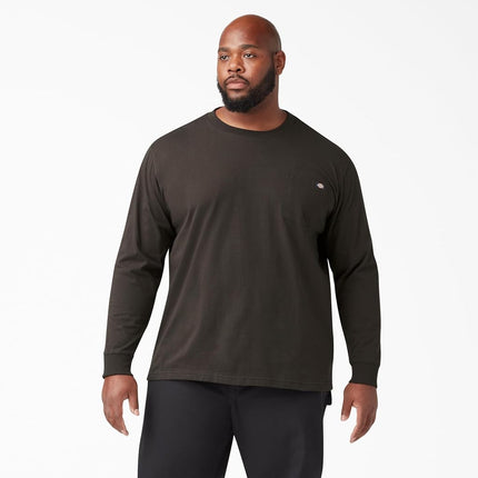 Dickies Men's Big-Tall Long Sleeve Heavyweight Crew Neck, Chocolate Brown, XX-Large/Tall