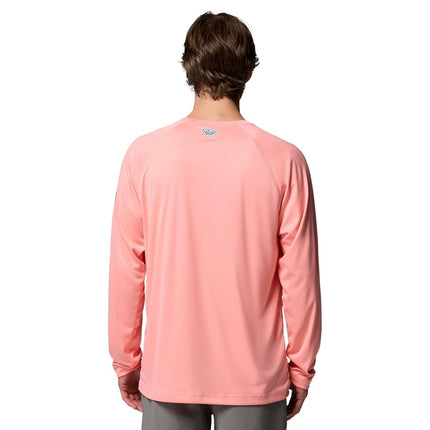 Columbia Mens PFG Terminal Tackle Long Sleeve Shirt, Sorbet/Metal Logo, Medium