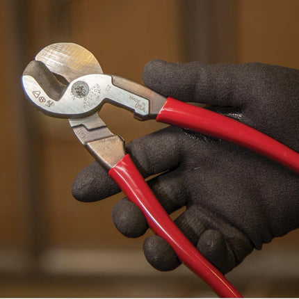 Cable Cutter, 9-Inch High Leverage Cutter for Aluminum, Copper and Communication Cable Klein Tools 63225