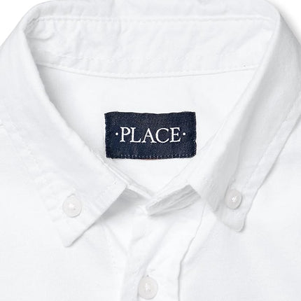 Camisa Oxford de manga corta para niño The Children's Place, blanca, mediana