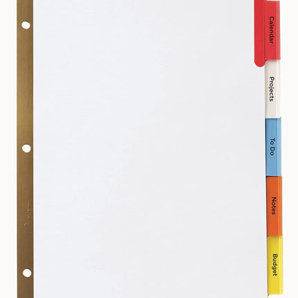 Avery Big Tab Insertable Dividers, 5 Multicolor Tabs, Case Pack of 36 Sets (11121)
