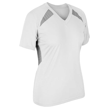 CHAMPRO Women's Check Fastpitch Softball Jersey, White, Silver, XX-Large