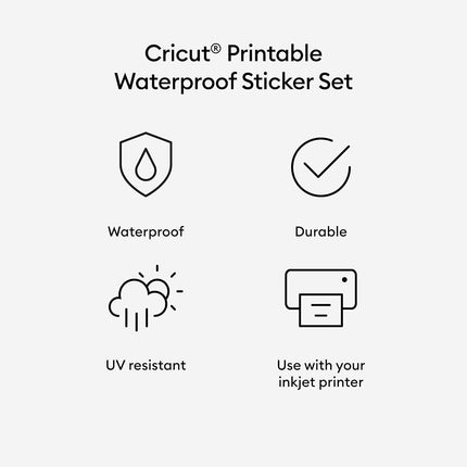 Cricut Waterproof Sticker Set - US Letter (6 ct)