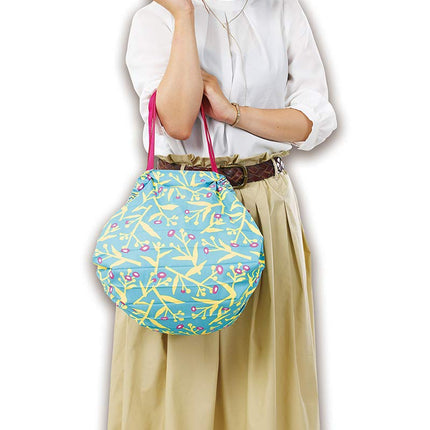 MARNA Reusable Shopping Grocery Compact Foldable Tote Bag M (flower leaf)