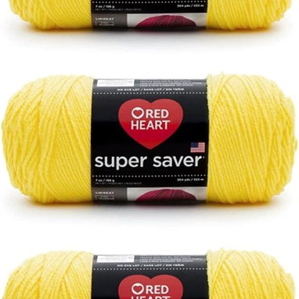 Red Heart Super Saver Pack of 3 - Bright Yellow - 