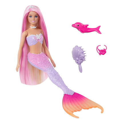 Barbie Mermaid Doll, Malibu with Pink Hair and Pet Dolphin