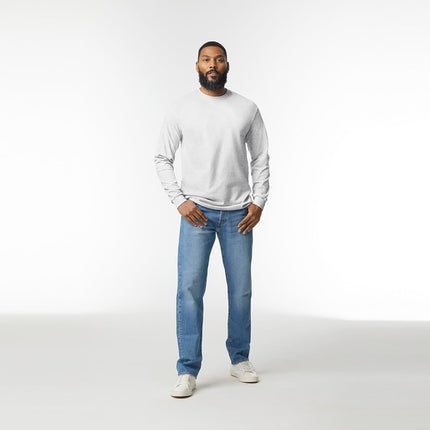Gildan Heavy Cotton Long Sleeve T-Shirt, Style G5400, 2-Pack, Ash Grey