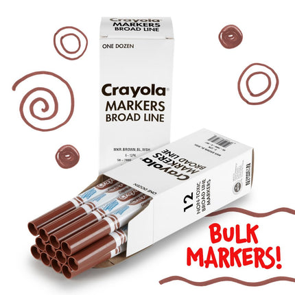 Crayola Rotuladores lavables a granel de 12 unidades, color marrón