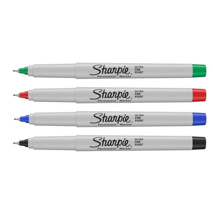 Sharpie Permanent Markers | Ultra-Fine Point | Assorted Classic Colours | 4 Count