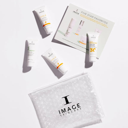 IMAGE Skincare, Four Star Favorites Introductory Skin Care 4 Step Regimen Set for Brighter, Healthier Looking Skin, Holiday Ltd. Edition 0.25 oz (Pack of 4)