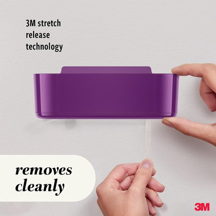 Command Clear Caddy, Candied Plum, 1 Caddy, 4 Strips, Damage Free Organization Wall Mount to Cabinet, Kitchen, Pantry, Closet, or Under Sink, Holds up to 4 lb