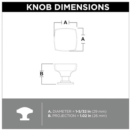 Franklin Brass P29542Z-FB-B1 Parow Cabinet Knob 1-1/8 in. (29 mm), Matte Black, 5-Pack