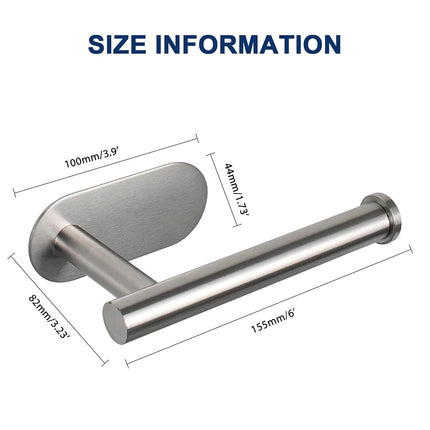 NearMoon Toilet Paper Holder Self Adhesive, Premium Thicken SUS304 Stainless Steel Rustproof Adhesive Toilet Roll Holder no Drilling for Bathroom, Kitchen, Washroom (10 Pack, Brushed Nickel)