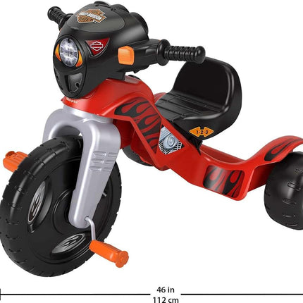 Fisher-Price Harley Davidson Toddler Tricycle Ride-On Preschool Toy, Lights & Sounds Trike with Adjustable Seat