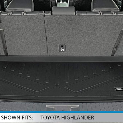 SMARTLINER Floor Mats 3 Rows & Cargo Liner Behind 3rd Row Set Black for 2020-2021 Highlander 2nd Row Bench or Bucket Seats (No Hybrid Models)