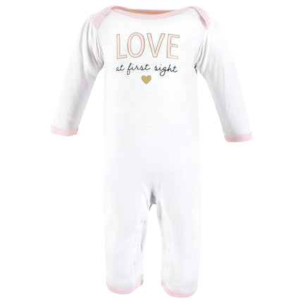 Hudson Baby baby-girls Cotton Coveralls, Love at First Sight, 6-9 Months