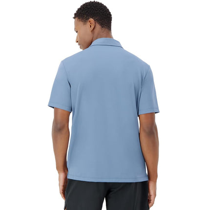 Hanes Moves Performance, Short Sleeve Polo Shirt for Men, Moisture-Wicking, Blue Dive, S