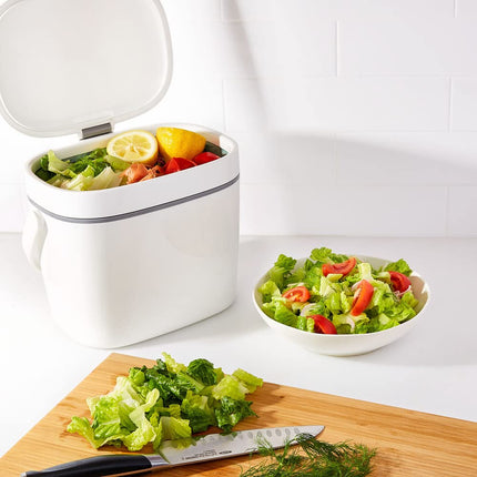 OXO Good Grips Easy-Clean Compost Bin, White, 6.6 L
