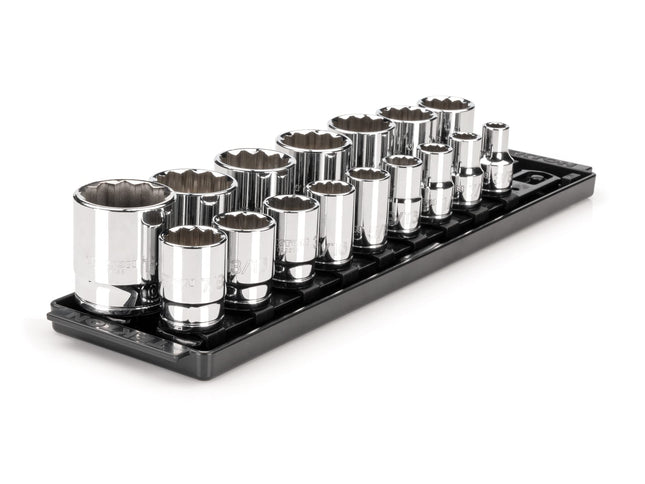 TEKTON 1/2 Inch Drive 12-Point Socket Set with Rai