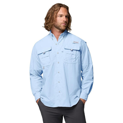Columbia Men's Bahama II Long Sleeve Shirt, 2024 Sail, X-Large Tall