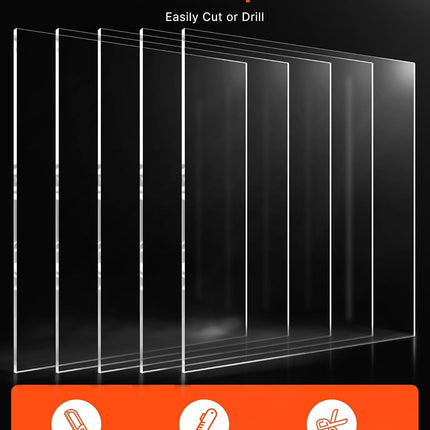 VEVOR PET/Plexiglass Sheets, 5-Pack Plastic Sheet, 610 x 914 mm 1 mm Thick Transparent Clear Flexible Plastic Panels for Craft, Replacement Picture Frame Glass, DIY Display Project, Easy to Cut