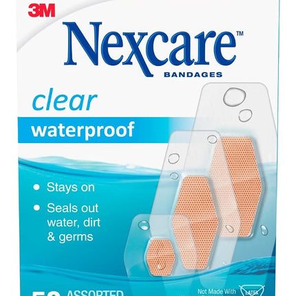 Nexcare Waterproof Clear Bandage Assorted Sizes, 5