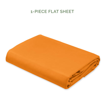 Sábana Plana Premium Elegant Comfort de 1 Pieza con Calidad de Hotel, Sábana Plana de Lujo y la Más Suave de 1500 Hilos de Calidad Egipcia, Resistente a Arrugas, Manchas y Decoloración, California King, Naranja