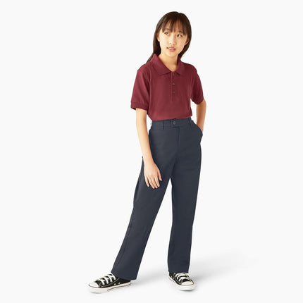 Dickies Kids Girls 7-16 Stretch Slim Straight Pant, Dark Navy, 10