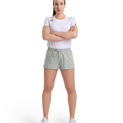 Arena Women's Team Solid 100% Polyester Athletic Shorts with Side Pockets and Drawstring, Jade, XXS