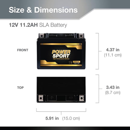 ExpertPower ETZ14S Powersport Replacement Battery (12v11.2AH YTZ14S 12V 11.2Ah)