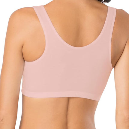 Fruit of the Loom Women's Built Up Sports Bra Built-Up Sports Bra (Pack of 3), Blushing Rose/Black Hue/White, UK 14