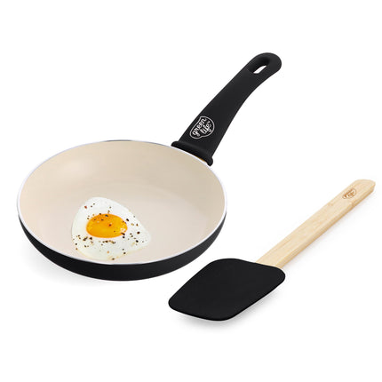 GreenLife Soft Grip 8” Frypan Skillet and Spatula 
