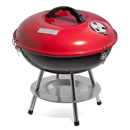 Cuisinart Parrilla de carbón portátil para exteriores, 14", compacta y ligera, roja (CCG-190RBC), para 4 personas