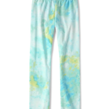 The Children's Place Girls' Active Flare Pants, Blue Tie Dye, Small