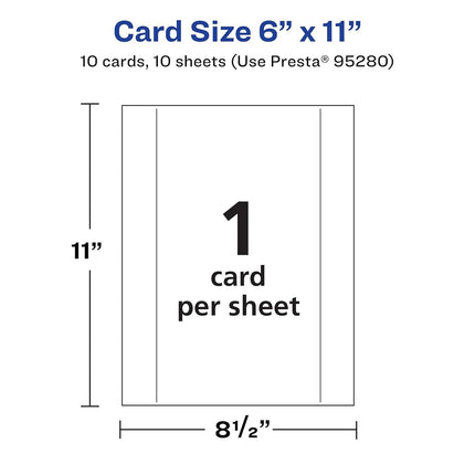 Avery Printable Rectangle Postcards, 6" x 11", Glossy White Cardstock, Laser/Inkjet Cards, 10 Total